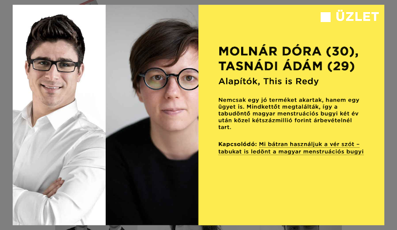 Molnár Dóra, Tasnádi Ádám - 30 sikeres magyar 30 alatt